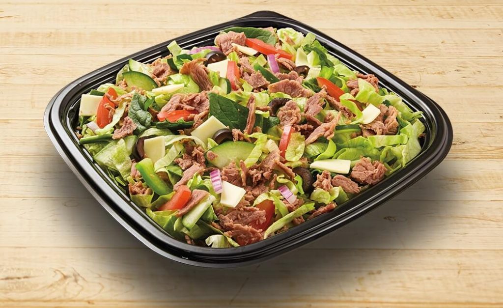 steak and cheese salad from subway